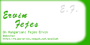 ervin fejes business card
